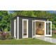 Abri de jardin en bois LASITA PALERMO 4 - 4x3m (28mm) - GRIS VERT