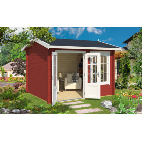 Abri de jardin en bois LASITA ALEX – 7,02 m² – 44 mm – Rouge Suédois