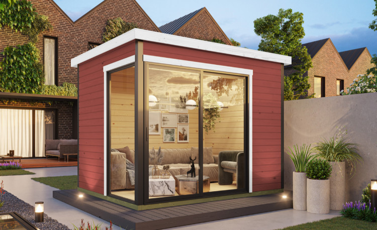 Abri de jardin en bois LASITA AUSTIN 1 – 6,73 m² – 44 mm – Rouge Suédois