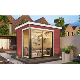 Abri de jardin en bois LASITA AUSTIN 1 – 6,73 m² – 44 mm – Rouge Suédois