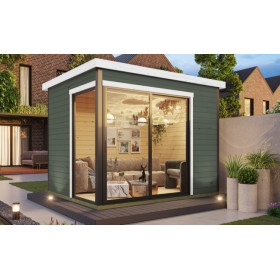 Abri de jardin en bois LASITA AUSTIN 1 – 6,73 m² – 44 mm – Gris Vert