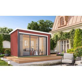 Abri de jardin en bois LASITA AUSTIN 3 – 8,12 m² – 44 mm – Rouge Suédois
