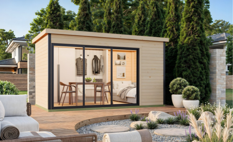 Abri de jardin en bois LASITA AUSTIN 4 – 9,51 m² – 44 mm – Finition Naturelle