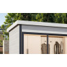 Abri de jardin en bois LASITA AUSTIN 4 – 9,51 m² – 44 mm – Gris Clair