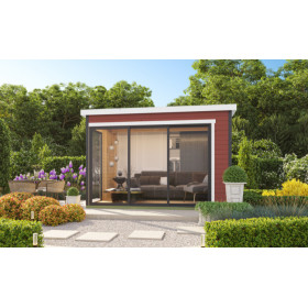 Abri de jardin en bois LASITA AUSTIN 5 – 8,12 m² – 44 mm – Rouge Suédois