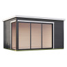 Abri de jardin en bois LASITA AUSTIN 6 – 11,97 m² – 44 mm – Gris Anthracite