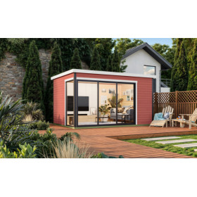 Abri de jardin en bois LASITA AUSTIN 6 – 11,97 m² – 44 mm – Rouge Suédois
