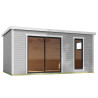 Abri de jardin en bois LASITA AUSTIN 7 – 14,25 m² – 44 mm – Gris Clair