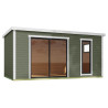 Abri de jardin en bois LASITA AUSTIN 7 – 14,25 m² – 44 mm – Gris Vert
