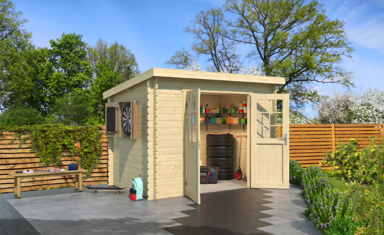 Abri de jardin en bois LASITA SAN JOSE 175 - 4,56 m² (28mm)  finition NATURELLE