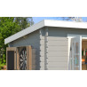 Abri de jardin en bois LASITA SAN JOSE 175 - 4,56m² (28mm) - GRIS CLAIR