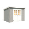 Abri de jardin en bois LASITA SAN JOSE 175 - 4,56m² (28mm) - GRIS CLAIR