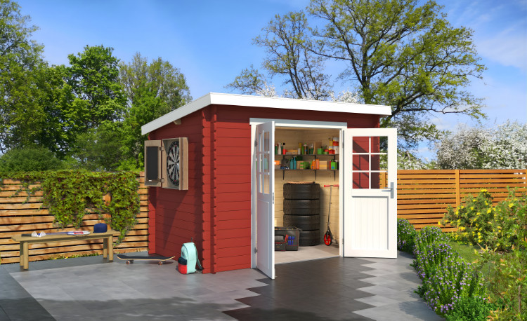 Abri de jardin en bois LASITA SAN JOSE 175 - 4,56m² (28mm) - ROUGE SUEDOIS