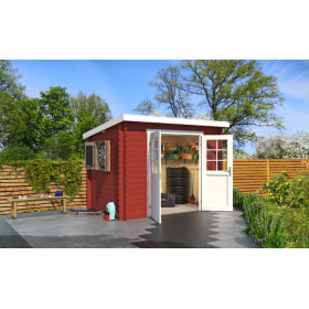 Abri de jardin en bois LASITA SAN JOSE 175 - 4,56m² (28mm) - ROUGE SUEDOIS