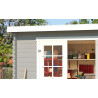 Abri de jardin en bois LASITA SAN JOSE 230- 6,05 m² (28mm) - GRIS CLAIR