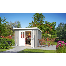 Abri de jardin en bois LASITA SAN JOSE 230- 6,05 m² (28mm) - GRIS CLAIR