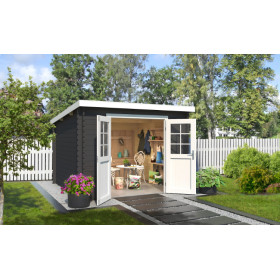Abri de jardin en bois LASITA SAN JOSE 275- 7,26 m² (28mm) - GRIS ANTHRACITE