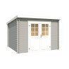 Abri de jardin en bois LASITA SAN JOSE 275- 7,26 m² (28mm) - GRIS CLAIR