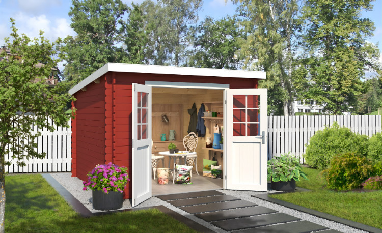 Abri de jardin en bois LASITA SAN JOSE 275- 7,26 m² (28mm) - ROUGE SUEDOIS