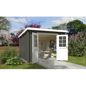 Abri de jardin en bois LASITA SAN JOSE 275- 7,26 m² (28mm) - GRIS VERT