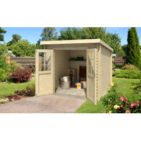 Abri de jardin en bois LASITA INDI 175 - 3,80m² (28mm)  finition NATURELLE