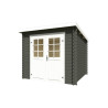 Abri de jardin en bois LASITA INDI 175 - 3,80m² (28mm) - GRIS ANTHRACITE