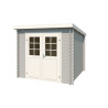 Abri de jardin en bois LASITA INDI 175 - 3,80m² (28mm) - GRIS CLAIR