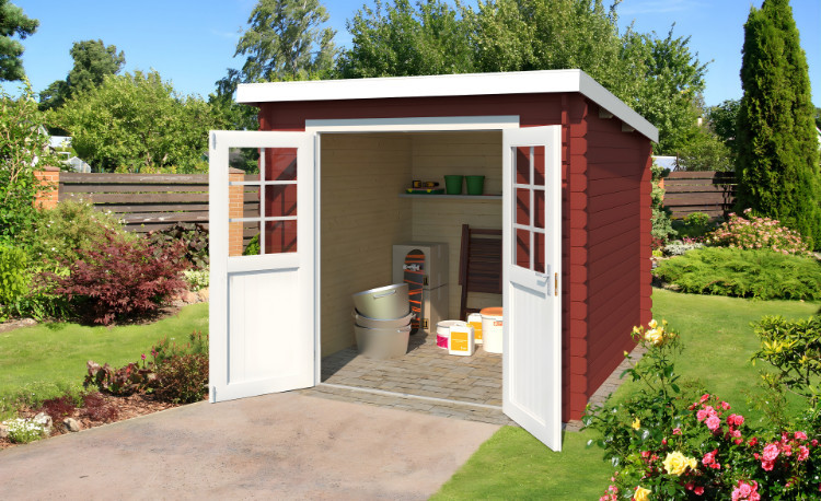 Abri de jardin en bois LASITA INDI 175 - 3,80m² (28mm) - ROUGE SUEDOIS