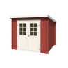 Abri de jardin en bois LASITA INDI 175 - 3,80m² (28mm) - ROUGE SUEDOIS