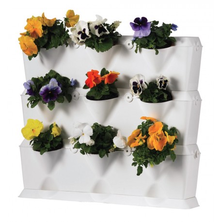 Jardinière murale en polypropylène Mini-Garden 64,6 x 19 x 57 cm blanc