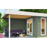 Abri de jardin en bois LASITA ANDERS – 22,75 m² – 44 mm – Gris Vert