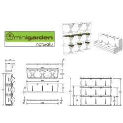 Jardinière murale en polypropylène Mini-Garden 64,6 x 19 x 57 cm blanc