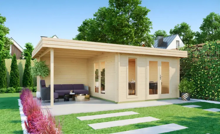 Abri de jardin en bois LASITA ANDERS – 22,75 m² – 44 mm – Finition Naturelle