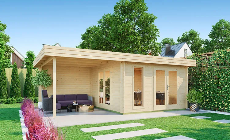 Abri de jardin en bois LASITA ANDERS – 22,75 m² – 44 mm – Finition Naturelle