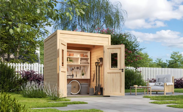 Abri de jardin en bois LASITA  FELIX 1 - 3.78m²  (28mm) - finition NATURELLE