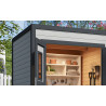 Abri de jardin en bois LASITA FELIX 1 - 3.78 m²  (28mm) - GRIS CLAIR