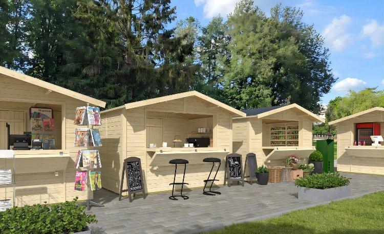 Kiosque de vente - Chalet de Noel en bois LASITA KENT 5 - 5,83m²  (13mm)