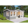 Abri de jardin en bois LASITA Balmoral 44– 19,35 m² – 44 mm – Gris Clair