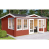 Abri de jardin en bois LASITA Balmoral 44– 19,35 m² – 44 mm – Rouge Suédois