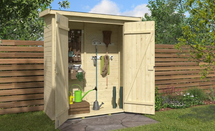 Abri de jardin en bois LASITA KENT 1.2 - 1.08m² (13mm)  finition NATURELLE