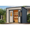 Abri de jardin en bois LASITA FELIX 1,5 - 4.75 m² (28mm) - GRIS CLAIR