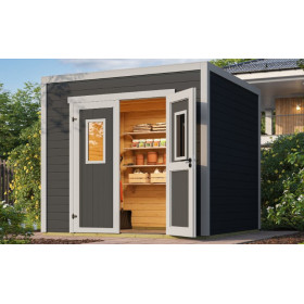 Abri de jardin en bois LASITA FELIX 1,5 - 4.75m² (28mm) - GRIS ANTHRACITE
