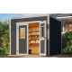 Abri de jardin en bois LASITA FELIX 1,5 - 4.75m² (28mm) - GRIS ANTHRACITE