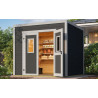 Abri de jardin en bois LASITA FELIX 1,5 - 4.75m² (28mm) - GRIS ANTHRACITE