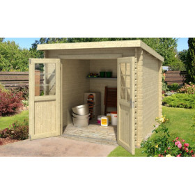 Abri de jardin en bois LASITA INDI 230 - 5,04m² (28mm)  finition NATURELLE