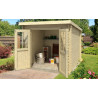 Abri de jardin en bois LASITA INDI 230 - 5,04m² (28mm)  finition NATURELLE