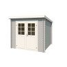 Abri de jardin en bois LASITA INDI 230 - 5,04m² (28mm) - GRIS CLAIR