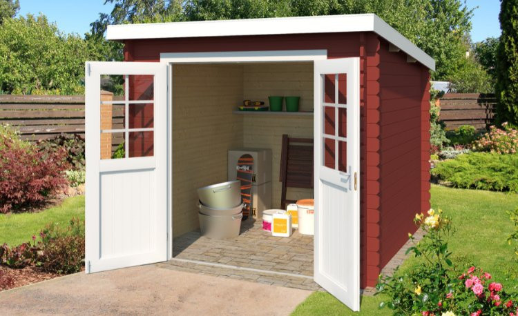 Abri de jardin en bois LASITA INDI 230 - 5,04m² (28mm) - ROUGE SUEDOIS