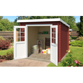 Abri de jardin en bois LASITA INDI 230 - 5,04m² (28mm) - ROUGE SUEDOIS