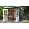 Abri de jardin en bois LASITA INDI 230 - 5,04m² (28mm) - GRIS VERT